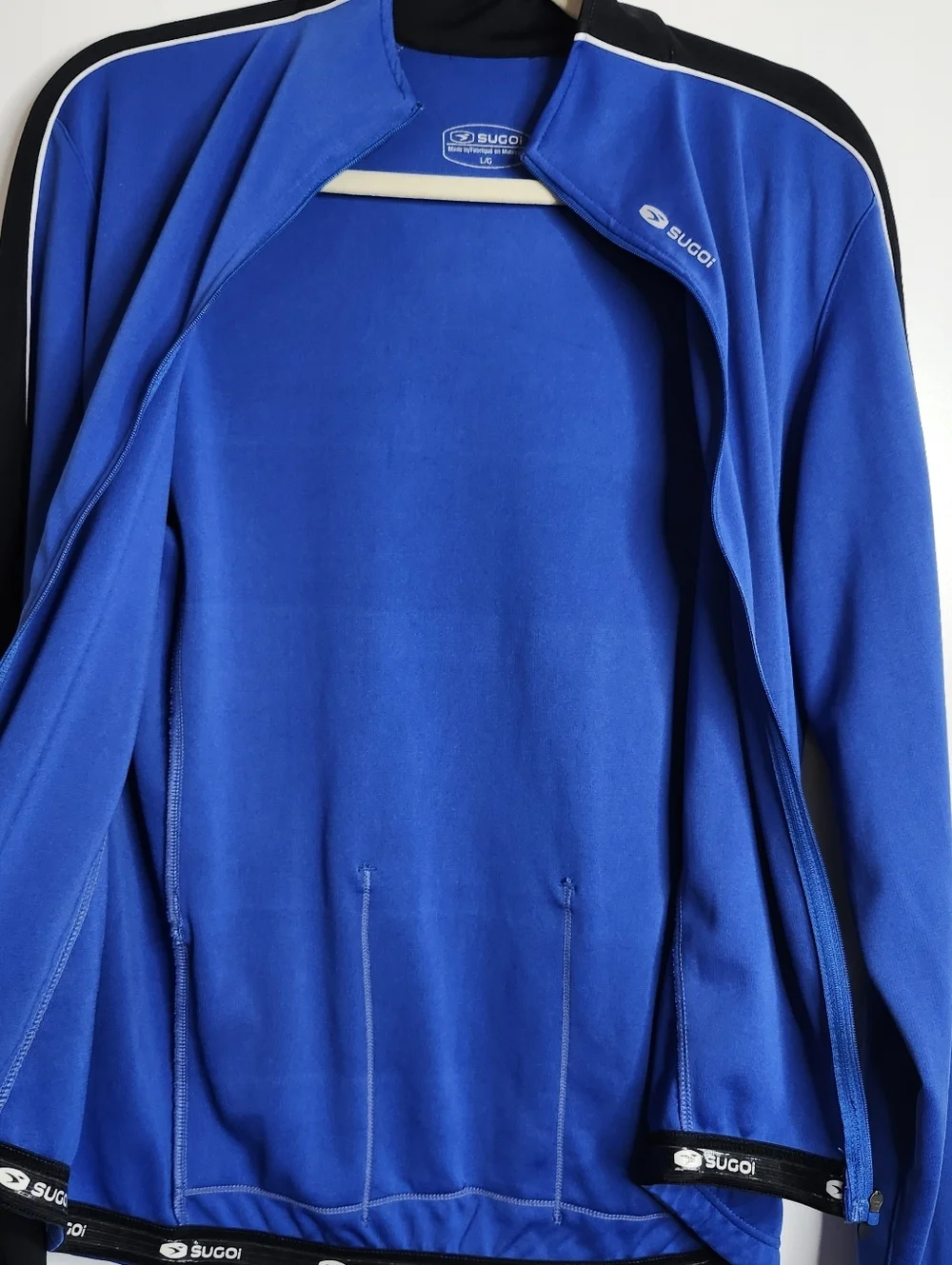 Sugoi Neo Jersey Full Zip Long Sleeve Cycling Jacket Mens L Blue Black